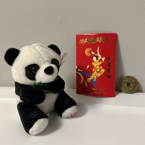 Mandarin Panda Plush w/Bamboo 5” & Lucky Red Envelope w/35th Anniversary Coin